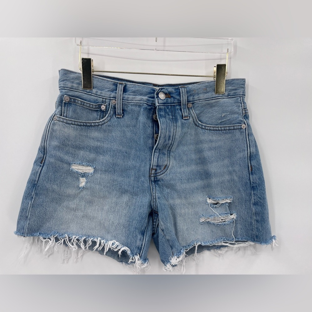 Madewell Light Blue Distressed Denim Jean Shorts